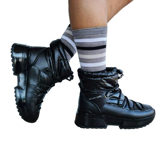 Michael Kors Muse Pull On Fine Nylon Boot Bootie Black 6/6.5/8/8.5 $295 Nib - Picture 2 of 11